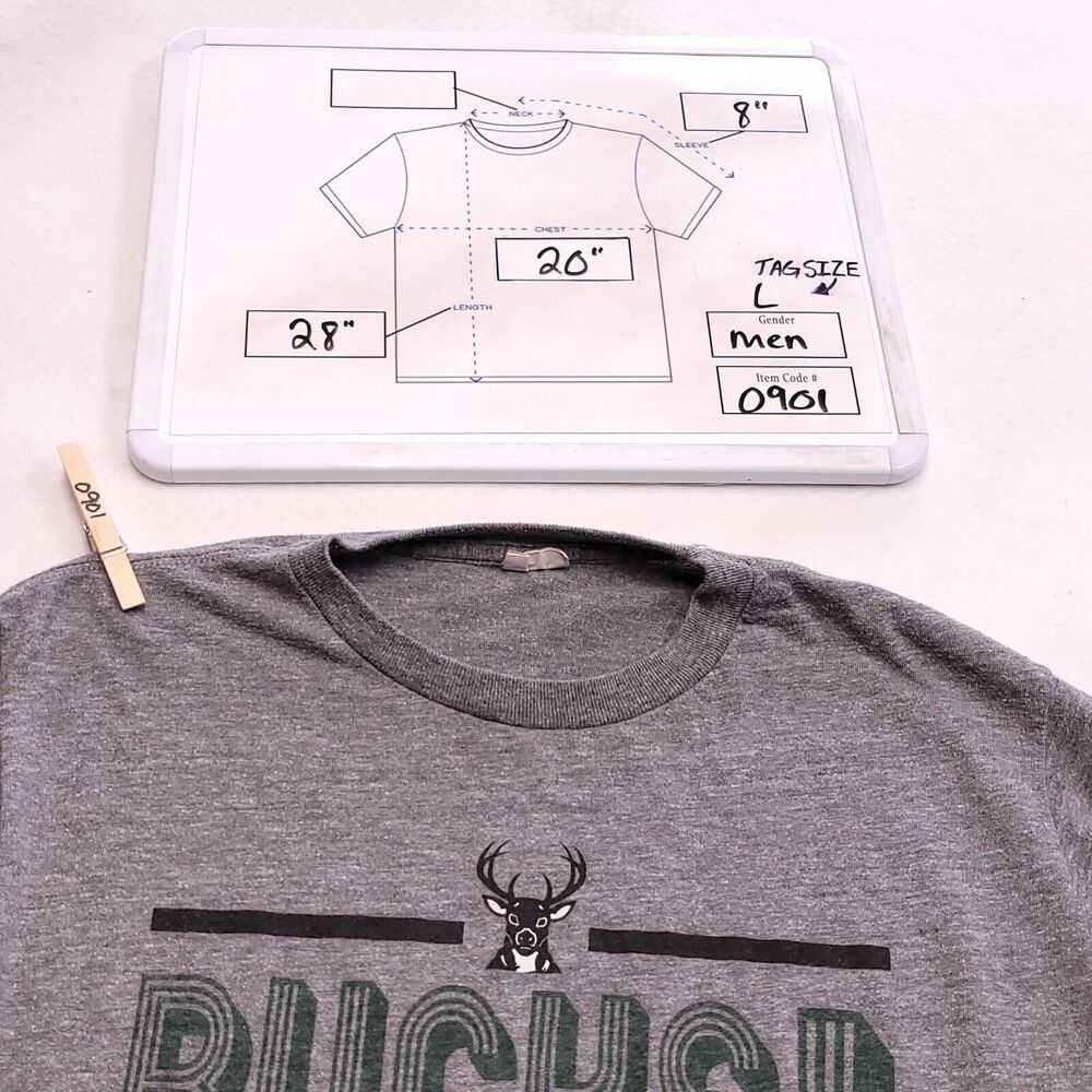 Bay Island Milwaukee Bucks Graphic Casual T-Shirt Mens Size L Gray Green - Picture 9 of 9